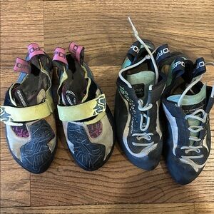 2 pairs La Sportiva Bouldering Climbing Shoes - 36.5 / US W 6